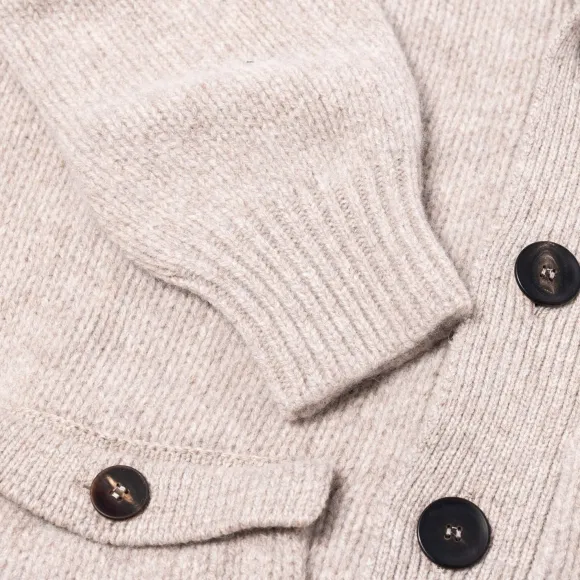 Cardigan "Lomond Knit-Bomber" In 4 Ply Geelong Lambswool