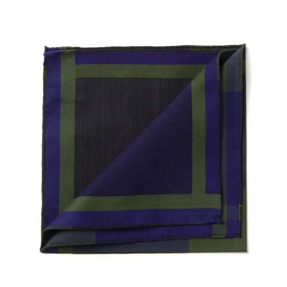 Checked Pocket Square "Nouveau Tartan 1972" In Pure Cotton