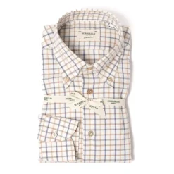 Checked Sports Shirt "Tattersall-Check" Made Of Brushed Vintage Cotton