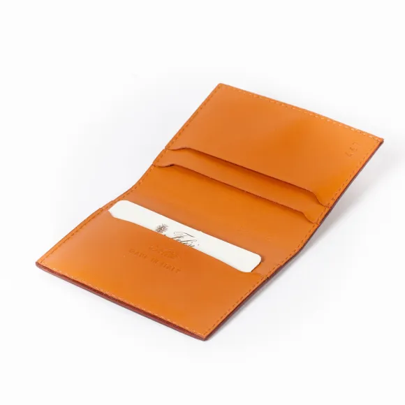 Cognac-Colored Calfskin Card Case
