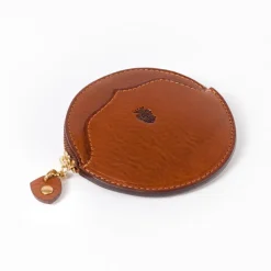 Cognac-Colored Calfskin Case With Zip