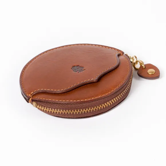 Cognac-Colored Calfskin Case With Zip