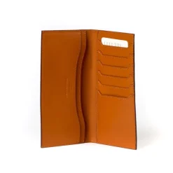 Cognac-Colored Wallet Made Of Calfskin