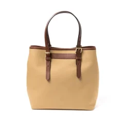 Cotton Canvas And Saddle Leather Bag "New Office Tote" - Handmade