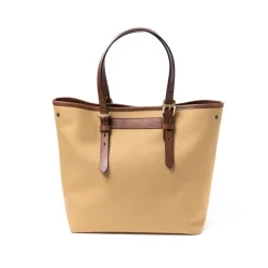 Cotton Canvas And Saddle Leather Bag 