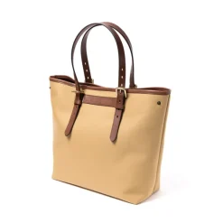 Cotton Canvas And Saddle Leather Bag 