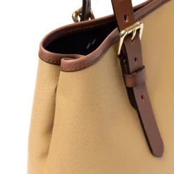 Cotton Canvas And Saddle Leather Bag 
