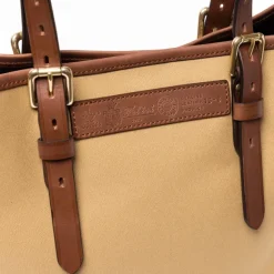 Cotton Canvas And Saddle Leather Bag 