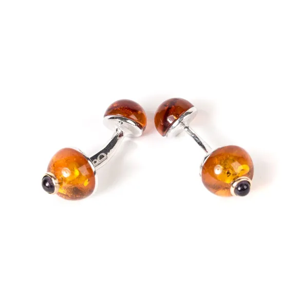Cufflinks "Amber" Made Of Sterling Silver - Purely Handcrafted