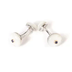 Cufflinks "Mother Of Pearl" Made Of Sterling Silver - Purely Handcraft