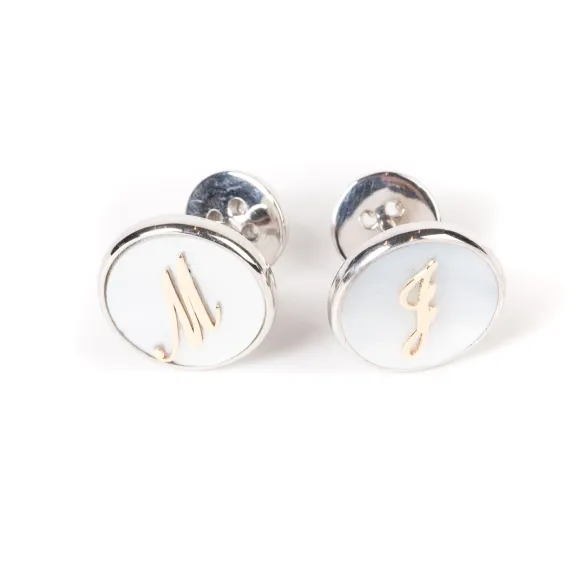 Cufflinks "Personal Initials" Made Of Sterling Silver - Purely Handcra