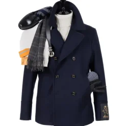Dark Blue Caban Jacket "Amalfi" Made Of Water Repellent Wool