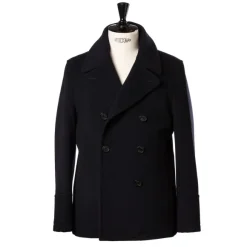 Dark Blue Caban Jacket "Amalfi" Made Of Water Repellent Wool