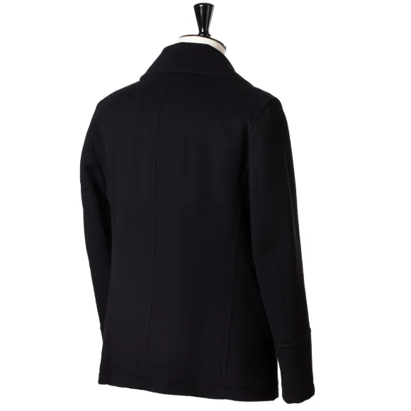Dark Blue Caban Jacket "Amalfi" Made Of Water Repellent Wool