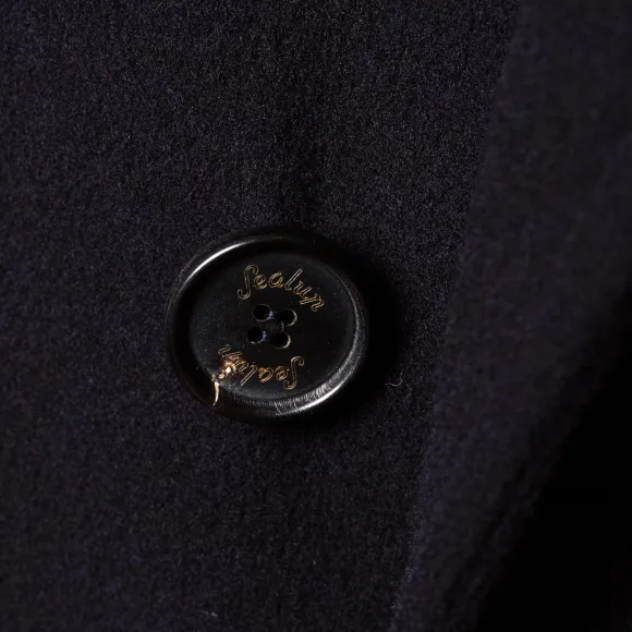 Dark Blue Caban Jacket "Amalfi" Made Of Water Repellent Wool