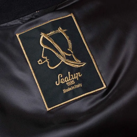 Dark Blue Caban Jacket "Amalfi" Made Of Water Repellent Wool