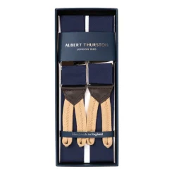 Dark Blue "Rigid Plain" Suspenders To Button
