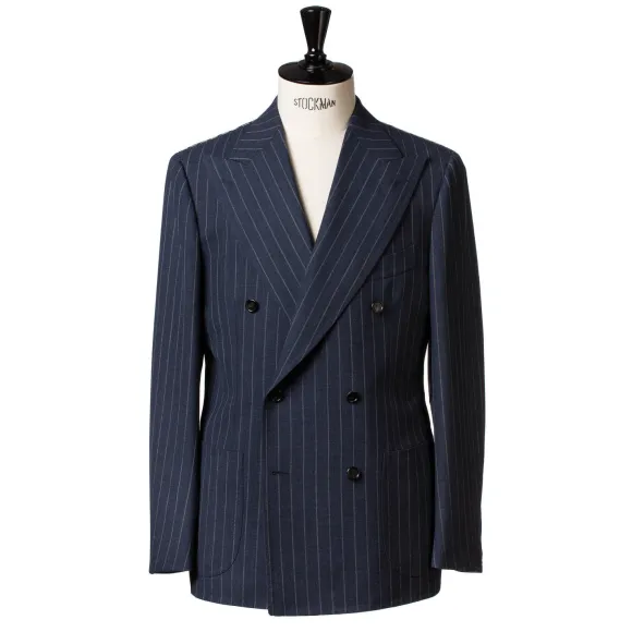 Dark Blue Suit "Avvocato" Made Of English High Twist Wool - Purely Han