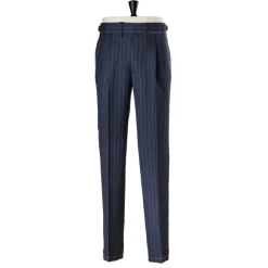 Dark Blue Suit "Avvocato" Made Of English High Twist Wool - Purely Han