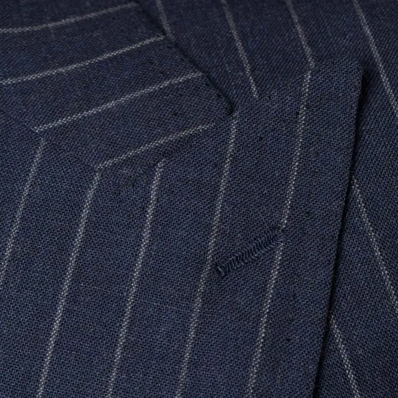 Dark Blue Suit "Avvocato" Made Of English High Twist Wool - Purely Han