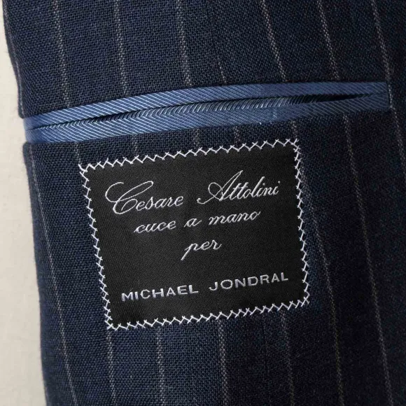Dark Blue Suit "Avvocato" Made Of English High Twist Wool - Purely Han