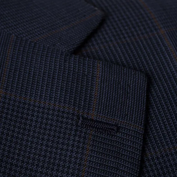 Dark Blue Suit "Magistrale" Made Of English High Twist Wool - Purely H