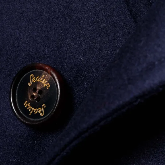 Dark Blue Wool Pea Coat "Genova"