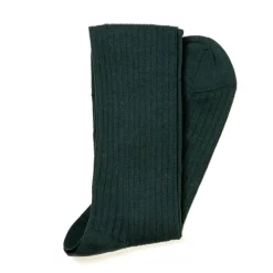Dark Green Ribbed Stockings