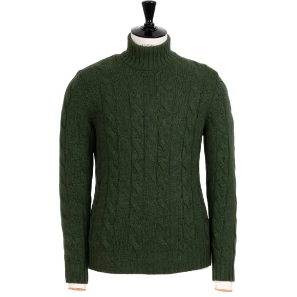 Delle Alpi Torino" Turtleneck Sweater In Pure Cariaggi Cashmere - Hand