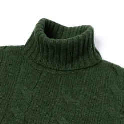 Delle Alpi Torino" Turtleneck Sweater In Pure Cariaggi Cashmere - Hand