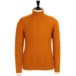 Delle Alpi Torino" Turtleneck Sweater In Pure Cariaggi Cashmere - Hand