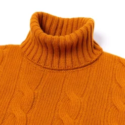 Delle Alpi Torino" Turtleneck Sweater In Pure Cariaggi Cashmere - Hand