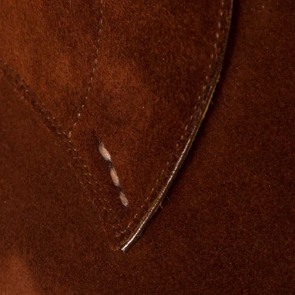Derby "2 Eyelet-Blucher" Made From Rust-Brown Rough Leather - Purely H
