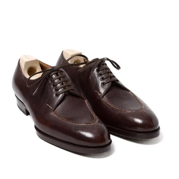 Derby "Split Toe Apron" Made Of Dark Brown Grained Calfskin - Pure Han