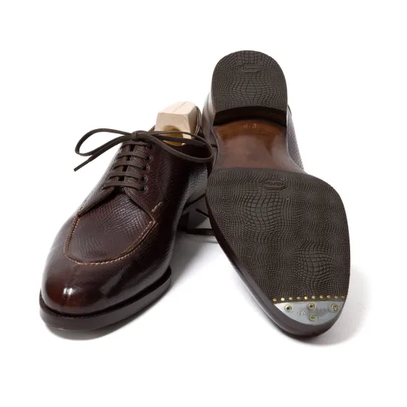 Derby "Split Toe Apron" Made Of Dark Brown Grained Calfskin - Pure Han