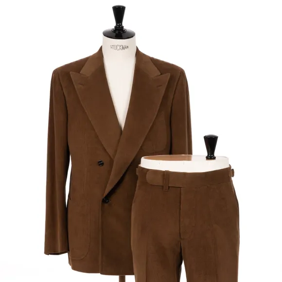 Double-Breasted Fine Corduroy Suit "Lusso Nel Paese" Made Of Original