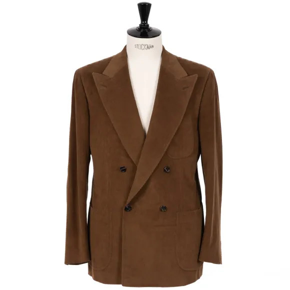 Double-Breasted Fine Corduroy Suit "Lusso Nel Paese" Made Of Original