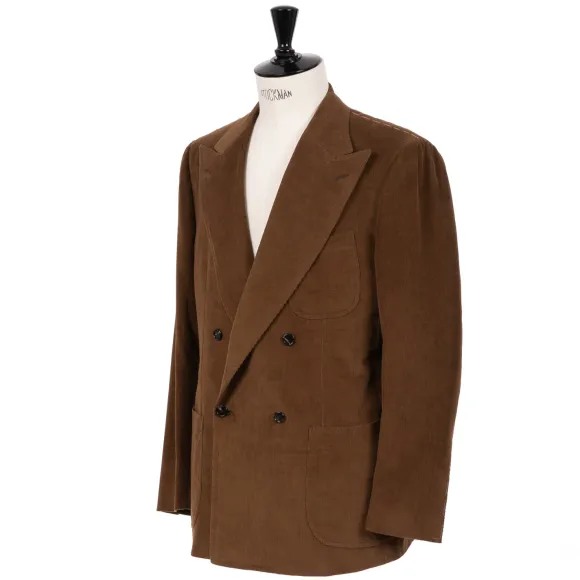 Double-Breasted Fine Corduroy Suit "Lusso Nel Paese" Made Of Original