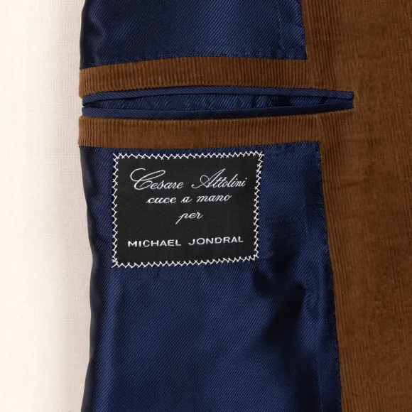 Double-Breasted Fine Corduroy Suit "Lusso Nel Paese" Made Of Original