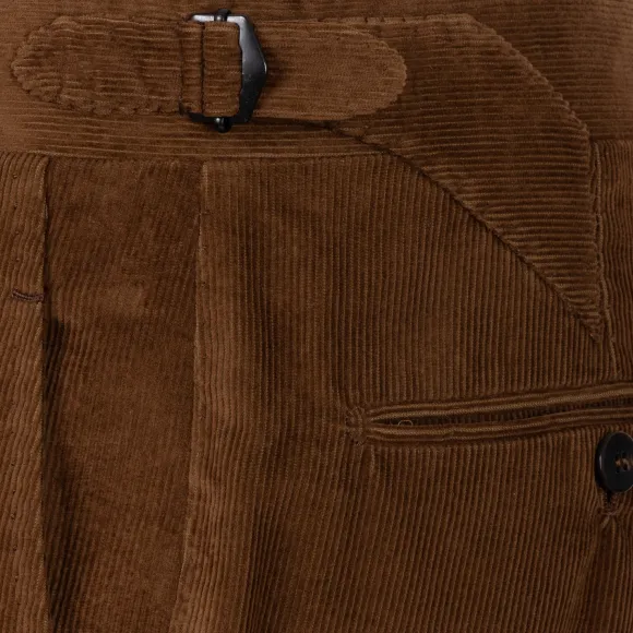 Double-Breasted Fine Corduroy Suit "Lusso Nel Paese" Made Of Original