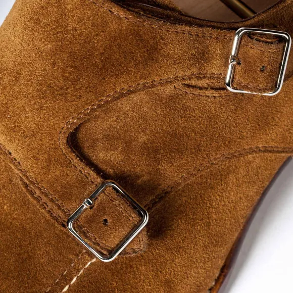 Double Monk "Apron" Made Of Light Brown Calfskin