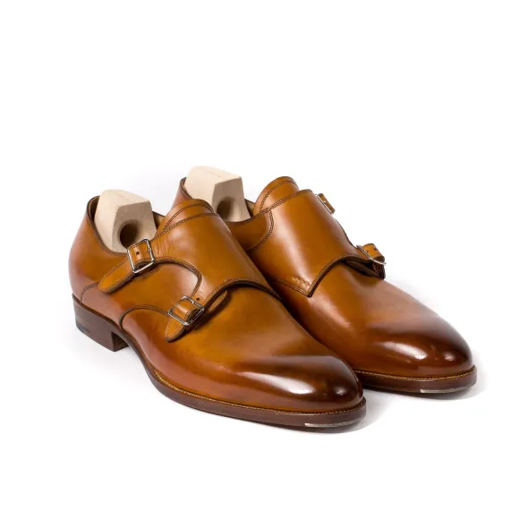 Double Monk In Light Brown Calfskin - Purely Handcrafted
