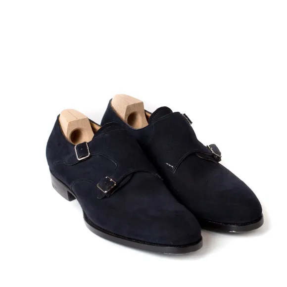 Double Monk Made Of Dark Brown Suede - Purely Handcrafted