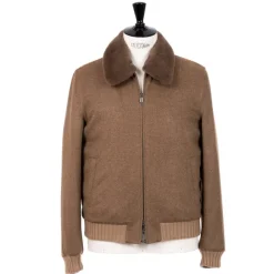 Down Jacket "Bomber Di Lusso" In Pure Cashmere - Handmade