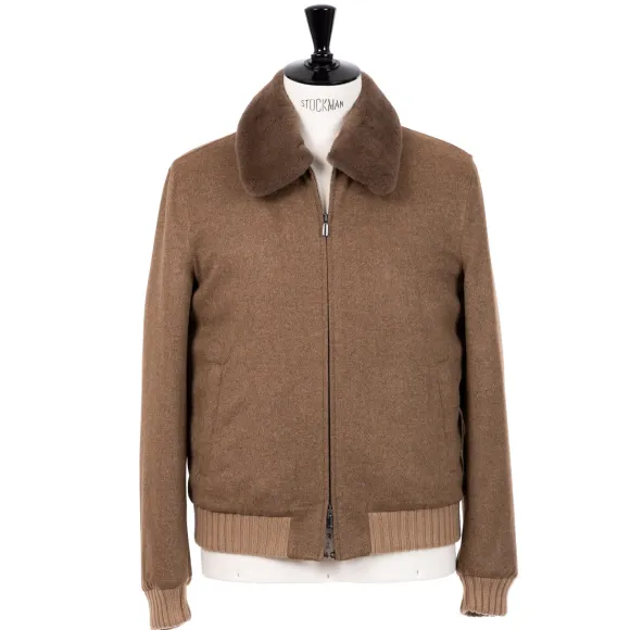 Down Jacket "Bomber Di Lusso" In Pure Cashmere - Handmade