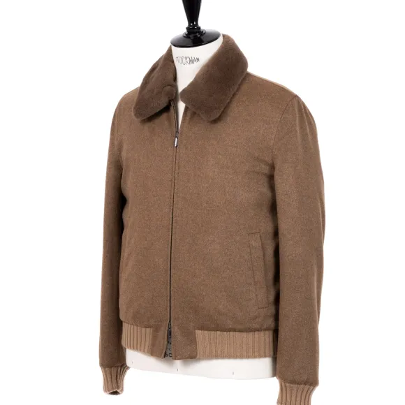 Down Jacket "Bomber Di Lusso" In Pure Cashmere - Handmade