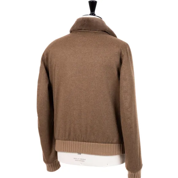 Down Jacket "Bomber Di Lusso" In Pure Cashmere - Handmade