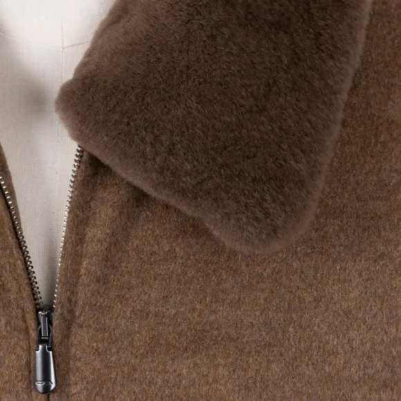 Down Jacket "Bomber Di Lusso" In Pure Cashmere - Handmade