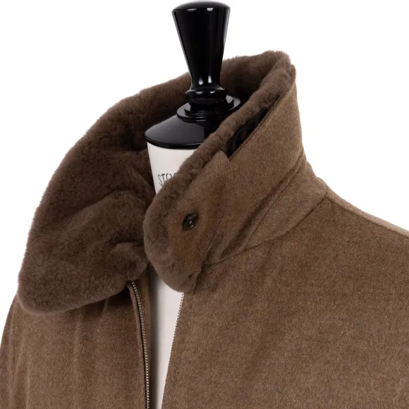 Down Jacket "Bomber Di Lusso" In Pure Cashmere - Handmade