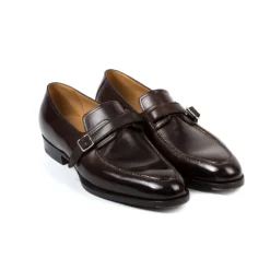 Dress Loafer "Buckle" Made Of Dark Brown Calfskin - Purely Handcrafted